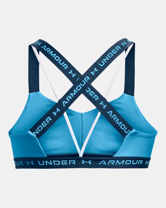 Women's UA Crossback Low Sports Bra, Blue, pdpMainDesktop image number 11